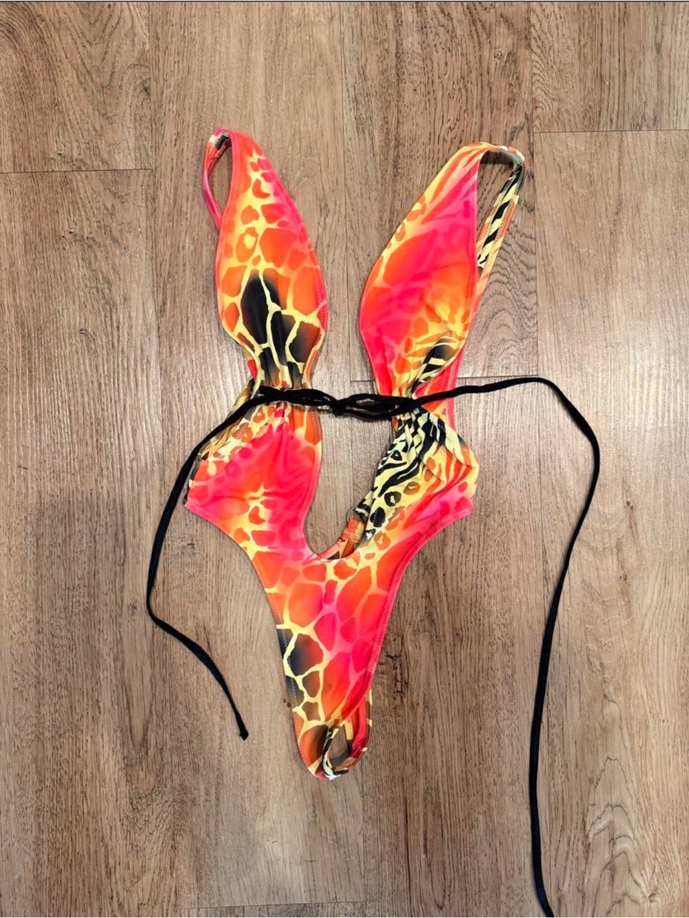 Womens IAMGIA Neon Animal-Print One-Piece Swimsuit - Pink/Orange